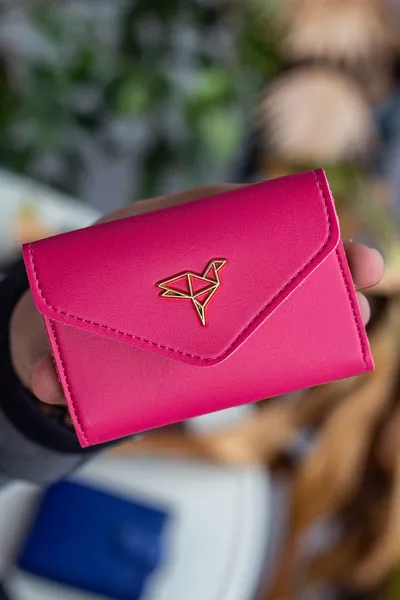 Лвив Веган Кожен Акордеон Фуксия Дамски Портфейл за Карти