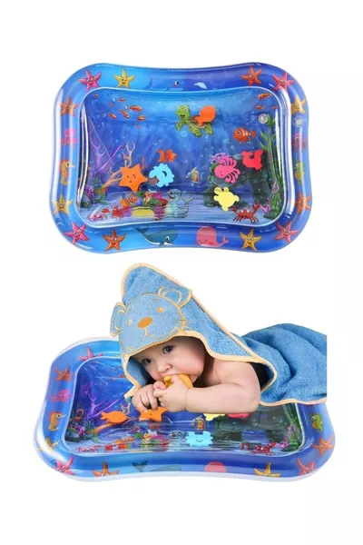 حصيرة ألعاب مائية للرضع، حصيرة نشاط وقت البطن، مع تقرير اختبار سلامة الألعاب