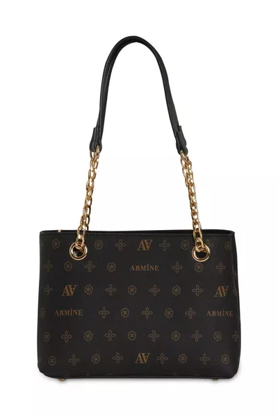  Damenhandtasche - Schwarzer Druck