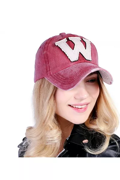 W Model Distressed Hat Burgundy