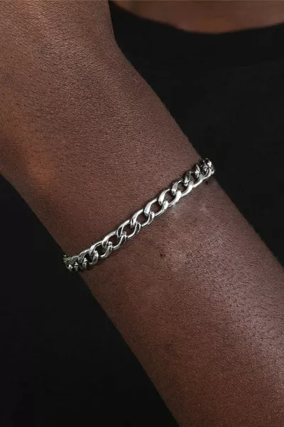 Gurmet Stainless Steel Men's Bracelet Thick Chain 6 mm B