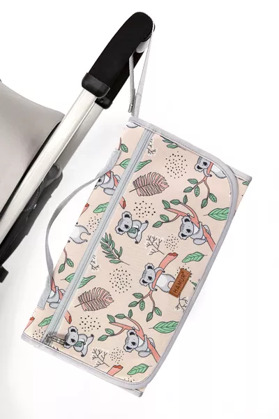 Сумка для ухода за ребенком с органайзером, пеленальный коврик для новорожденного, бежевый, коала