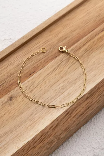 Steel Paperclip Oval Ring Chain Bracelet Suitable for Daily Use, Tarnish-Resistant Cable Chain 2mm cm+4cm&cm