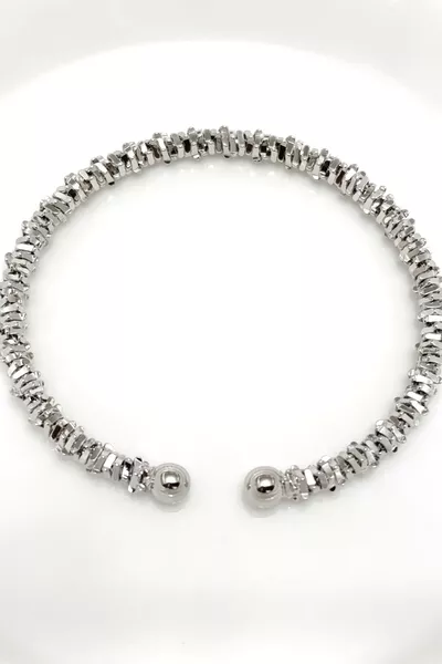 L Steel Silver Color Luxury Shiny Women's Bracelet