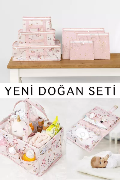 Набор для новорожденного Baby - Органайзер для чемодана, сумка для ухода и подгузников, розовая