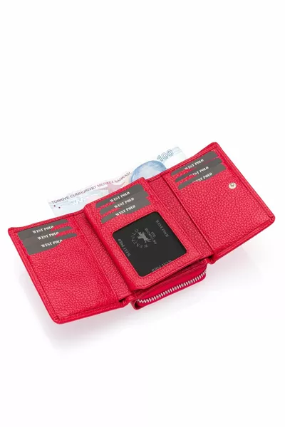 West Polo Дамски малък портфейл от естествена кожа с отделения за карти