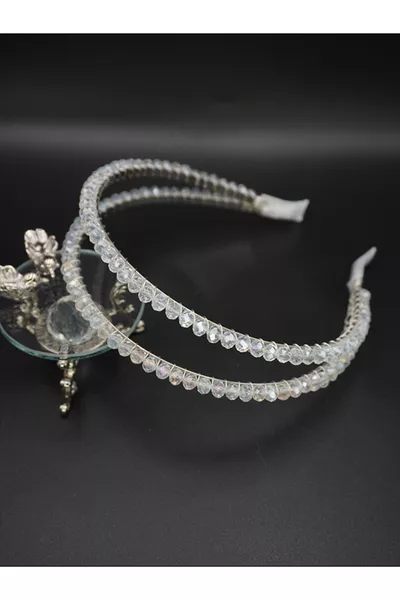 Completely Handmade Crystal-Stoned Stylish and Elegant Wedding and Engagement Bridal Tiara and Hair Accessory