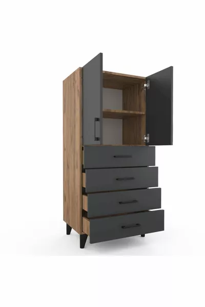 Rio Şifonyer - Atlantik Çam / Antrasit - Çekmeceli - Kapaklı