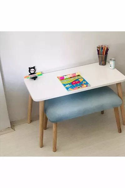 Bureau pour enfants Lilyum 1 pouf Table d'activité Ensemble de table d'activités