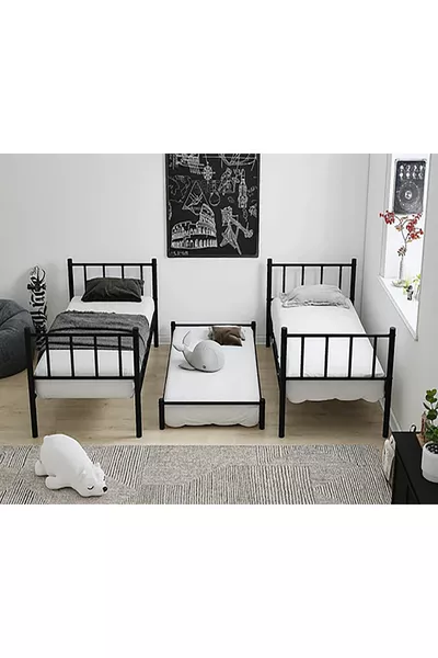 CAMERETTA PER BAMBINI CON GIGLIO, LETTO A CASTELLO E LETTO IN METALLO - x CM