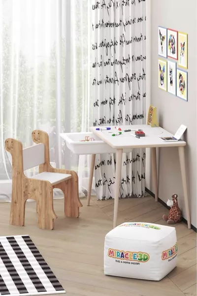 Tavolo e sedia da gioco per bambini, tavolo attività