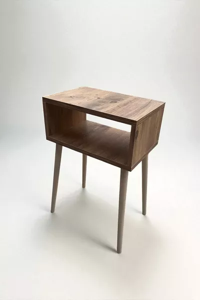 طاولة جانبية لغرفة النوم - كومودين من خشب الصنوبر الأطلسي قابل للتفكيك