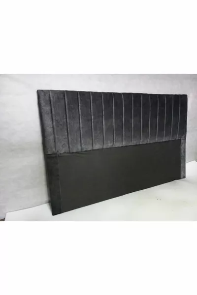 رأس سرير قاعدة * أنثراسيت دخاني - مغطى بخطوط