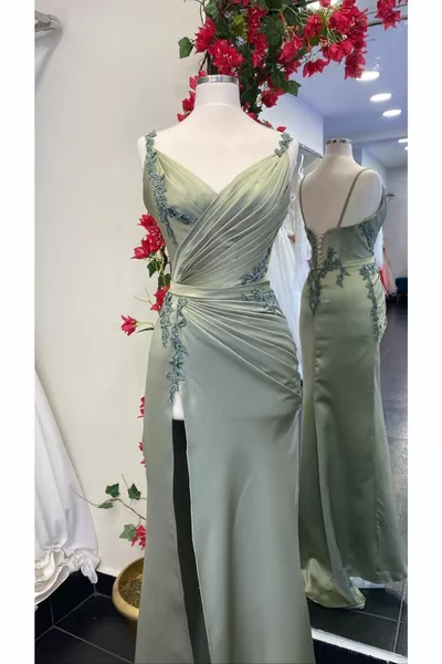 Sumella Couture By Hsn -Mint Green Engagement, Evening Dress, Ceremony And Evening Dress 