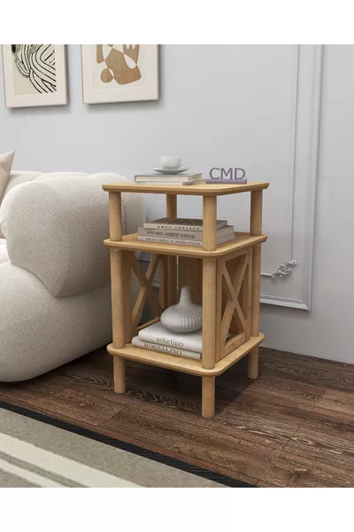 خزانة جانبية كاستاجنو بتصميم بسيط من MDF وأرجل خشبية - غرفة المعيشة - المطبخ - غرفة النوم