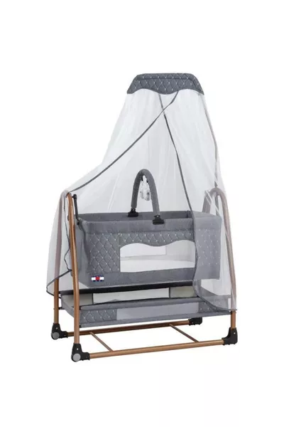 Culla per neonati con cesta e tulle RüyaTüllü, culla oscillante con tulle