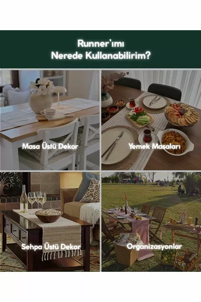 بيرلا | عداء كتان مزخرف بالكشاكش  ×  سم