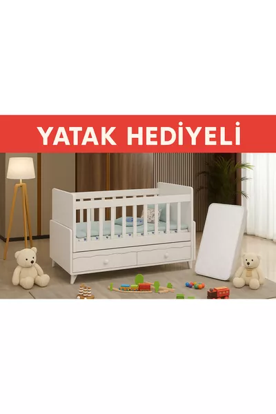 Yatak Hediyeli * Anneyanı Sallanır Iki Çekmeceli Beşik