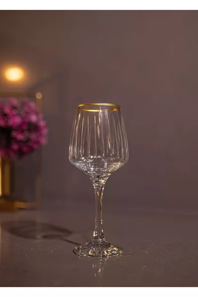 Комплект за вода от стъкло за  души,  части, с ръчно декорирани златни пръчици