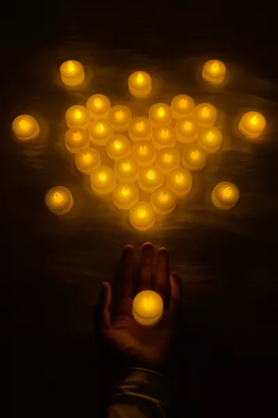 White LED Candle, 9 Battery-Operated Tealight Candles, Special Occasion, LED Lighted, Celebration, Birthday, Henna Night