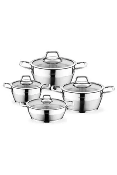 طقم قدور من الفولاذ المقاوم للصدأ 8 قطع من فالس