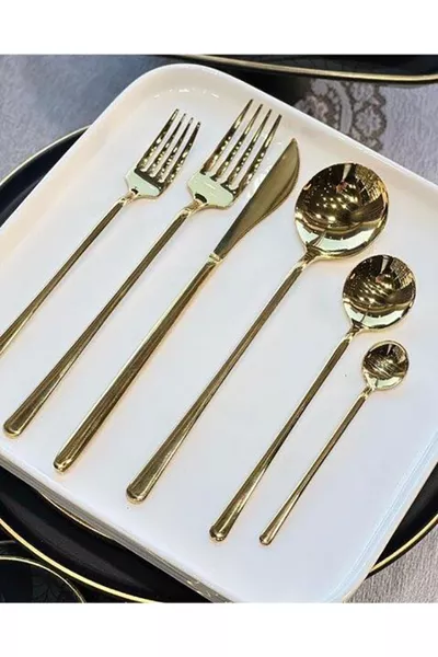 Dmr Life Hayal Model Титаново-золотой набор столовых приборов  предметов на 6 персон (ложки, вилки, ножи) в коробке (/)