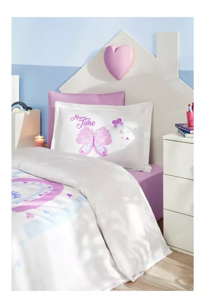 Комплект чаршаф с ластик и единично спално бельо Magical Time