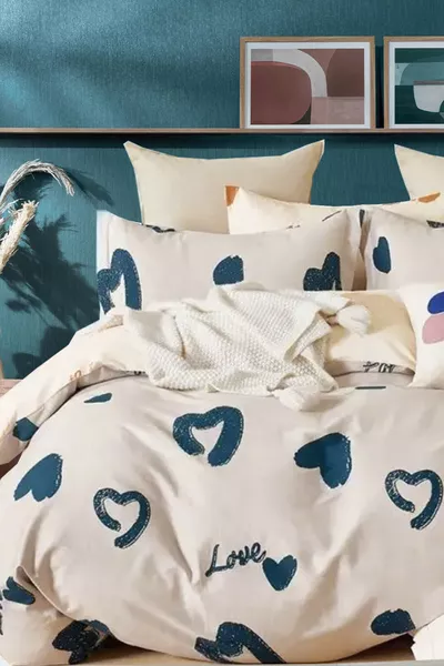 Single Duvet Cover Set with Fitted Sheet Amore Grey