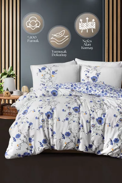 Комплект постельного белья Flos с простыней из % хлопка для двуспальной кровати