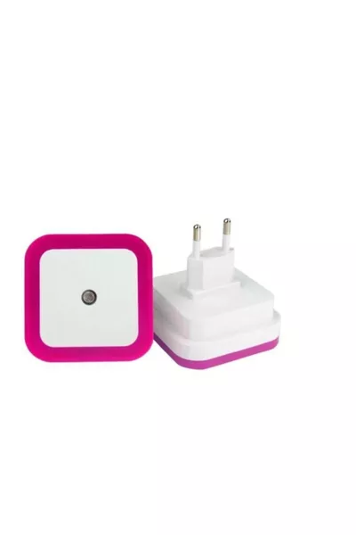 Ночник с сенсором, система с розеткой , розовый цвет