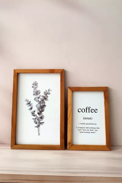 Комплект картини с дървена рамка Eucalyptus Coffee