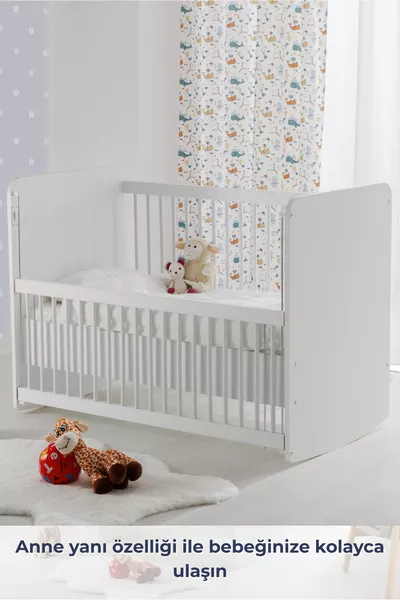 Practical Rocking Adjustable Side Baby Crib - Baby Bed - Playpen - Cm - 