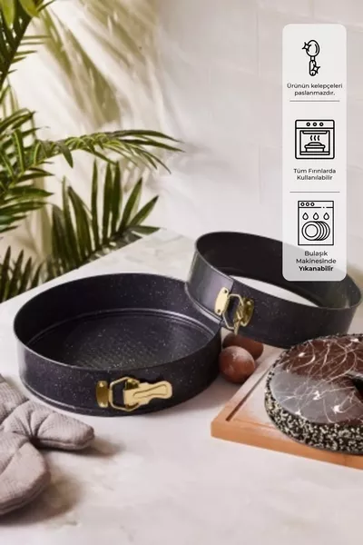 Circle 2'li Kelepçeli Kek Kalıbı Seti Gold