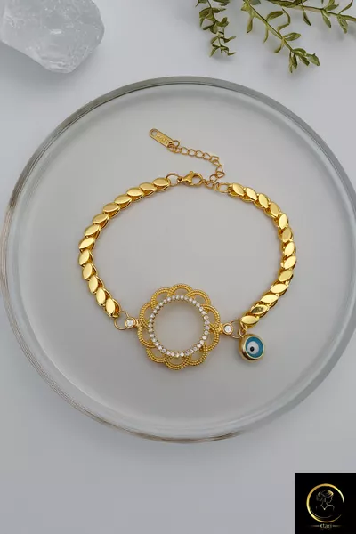 браслет с четвертной монетой, браслет с четвертной золотой монетой, стальной браслет с четвертной монетой, браслет с цепочкой «арпа»