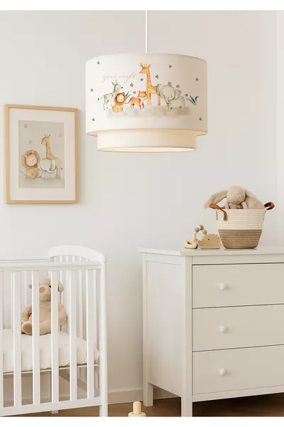 Детски полилей с плат и дизайн на торта за детска стая