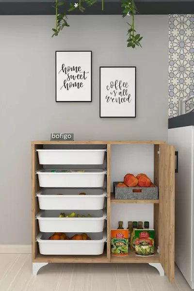 5-Fächer-Schrank Multifunktionaler Schrank Spielzeugschrank Kayra Kiefer