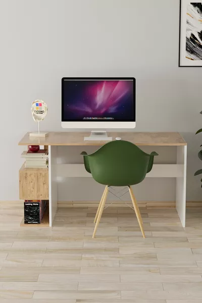 Leo Schreibtisch mit Bücherregal, Atlantik-Kiefer