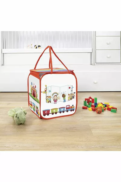 Кош за съхранение на играчки Кутия за играчки - влак Червен