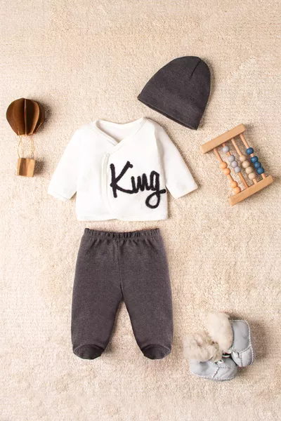 Set per neonati King 3 pezzi per dimissione ospedaliera