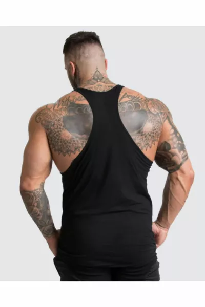 قميص رياضي بلا أكمام للجيم من وورك هارد غوريللا - أسود
