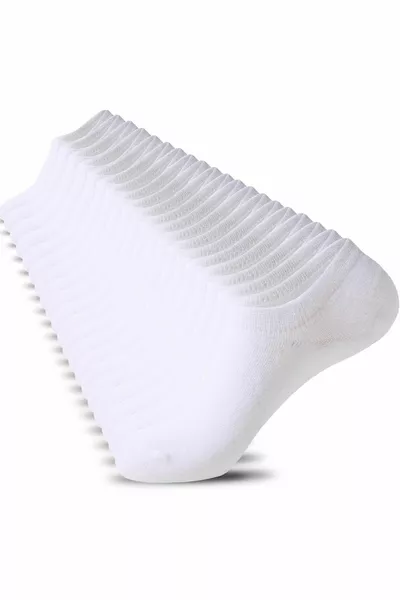 مجموعة اقتصادية مكونة من 8 أزواج من جوارب القطن البيضاء للرياضة والجري