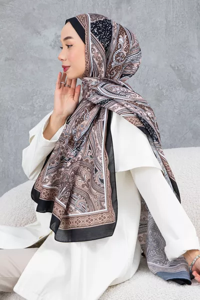 ÉCHARPE EN COTON À MOTIF ETHNIQUE RÉTRO, TISSU IMPORTÉ, HAUTE QUALITÉ & NOUVELLE SAISON