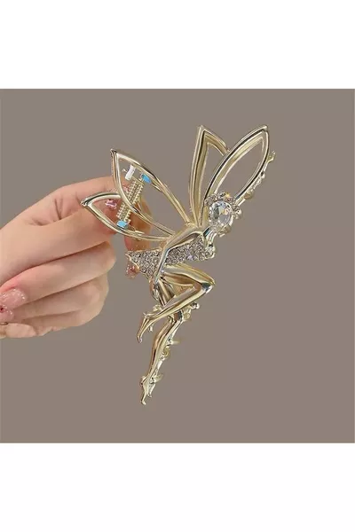 مشبك شعر ملاك مرصع بالذهب