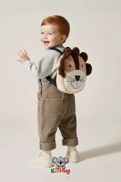 حقيبة ظهر للأطفال بشكل أسد من الفرو –  سم - ناعمة جداً - للجنسين للأولاد والبنات - رياض الأطفال ومرحلة ما قبل المدرسة