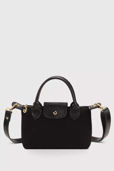 Black Canvas PU Leather Women's Crossbody Versatile Bag