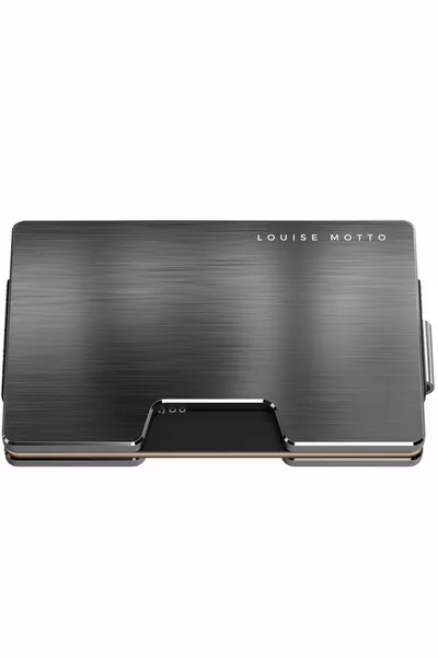 Cardx - Detroit - Nouveau portefeuille et porte-cartes minimaliste - RFID, clip amovible unisexe (GRIS)