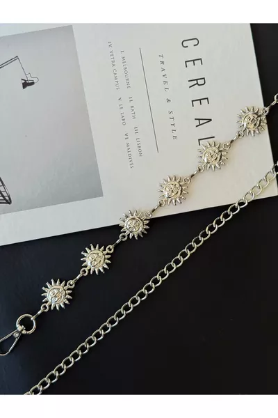 حزام نسائي قابل للتعديل بتفاصيل مشبك الشمس