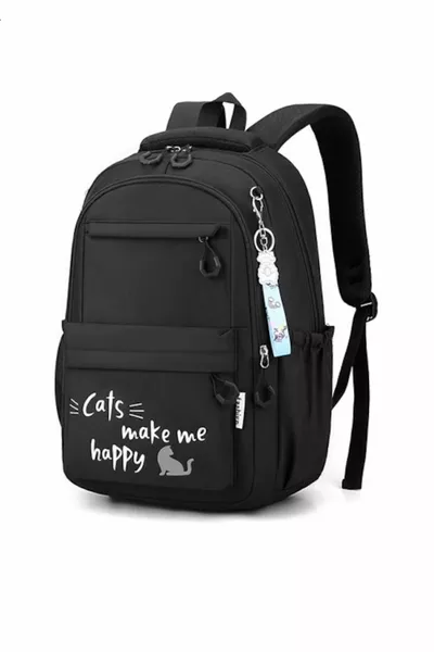 Ultra-Light Orthopedic School Backpack with Cat