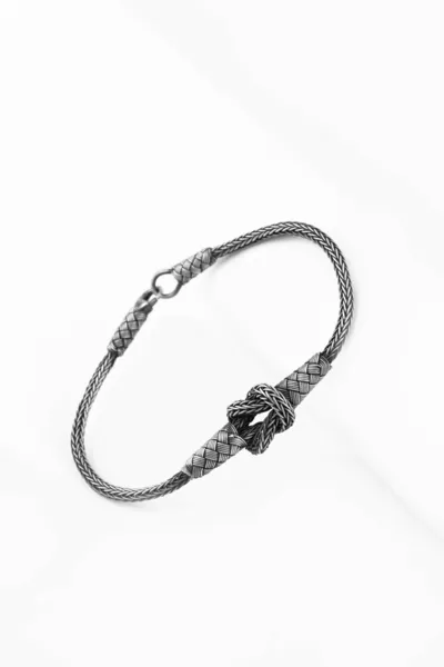  Sterling Silver Handwoven Knot Kazaz Bracelet