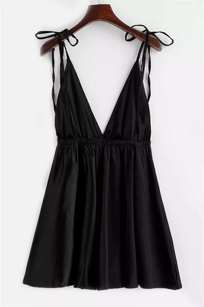 Nuisette en satin noire Donna Layla